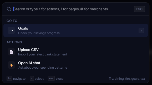 Cmd+K Command Palette